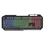 INDOTEAM RGB Gaming Keyboard - USB Wired Computer Mechanical Keyboard with RGB Illumination - LED Backlit Keyboards with Mechanical Feeling for Working Gaming PC Gamers