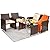 KROFEM 4 Piece Rattan Patio Furniture Set, Outside Sectional with 2 Chairs, Sofa, and Coffee Table, UV Resistant Wicker Brown Frame with Beige Washable Overstuffed Cushions