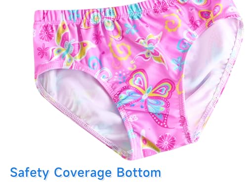 Image of Girls Tankini Swimsuit UPF50+ Ruffle 2 Piece Bathing Suit Full Coverage Kids Swimwear Ages 2-14 Years