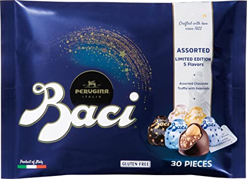 BACI(バッチ) 5種類 アソート 詰め合わせ BAG 30粒 (オリジナルダーク・ミルク・エキストラダーク・ゴールド・ホワイト) (個包装 イタリア産 ギフト) 袋