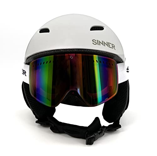 Skihelm und Skibrille Set für Damen und Herren mit Visier