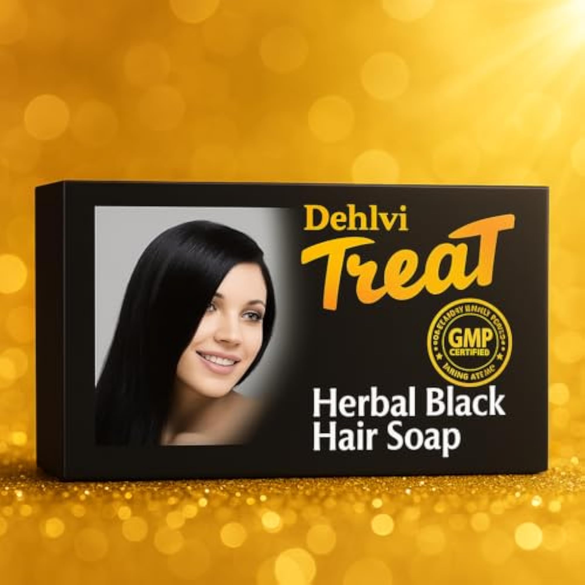 TREAT Herbal Black Hair Soap, Pack of 3, 75g Each