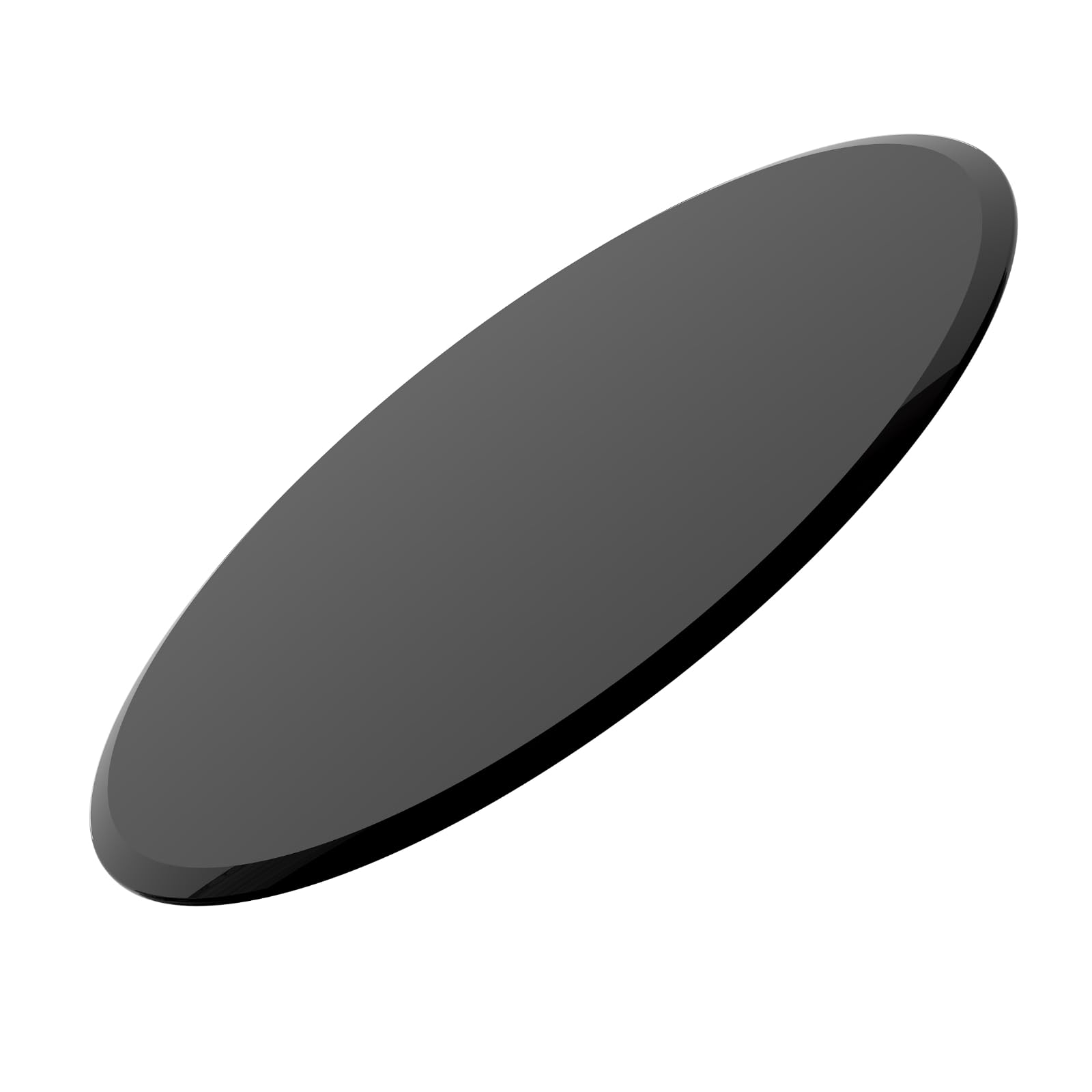 38.6" inch round glass table top, tempered black glass 2/5" inch thickness, beveled polished edge