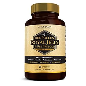 Vivid Health Nutrition Immune Boosting Royal Jelly Supplement with Bee Propolis & Pollen, 90 Caps