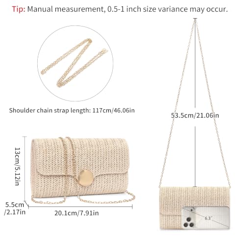 Image of RNIEGA Straw Clutch Purses for Women Beach Summer Envelope Evening Bag