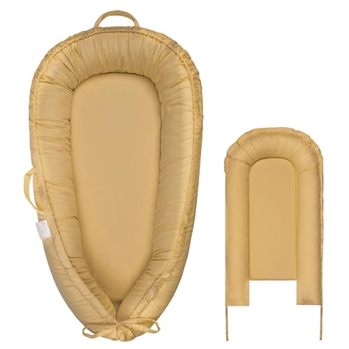 Atrooper Baby Lounger Cover for Boys and Girls, Khaki 100% Cotton Baby Nest Cover, Breathable Replacement Cover for Infant and Newborn Snuggle Me Lounger, Cover Only