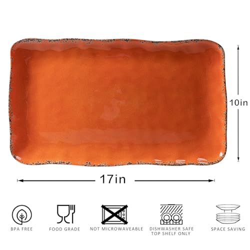 Zarocrus Vintage Melamine 17 Inch X 10 Inch Serving Platters For Serving Food thumb #5