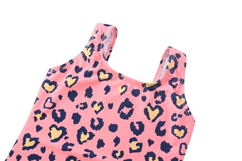 Image of Toddler Swimsuit Girl One Piece Rash Guard Tankini Bathing Suit Little Girls Sleeveless Quick Dry Swimwear 4-8 Years
