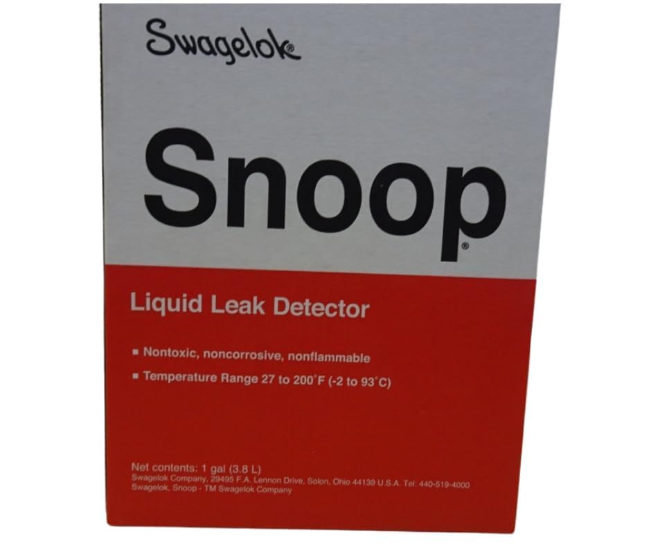 Swagelok MS-SNOOP-GAL Snoop Liquid Leak Detector for Automotive & Other Leaks | 1 Gallon (3.8L) Bulk Refill | Oxygen Safe Non-Corrosive Formula | 27°F to 200°F (-2°C to 93°C) | MIL-PRF-25567 Qualified