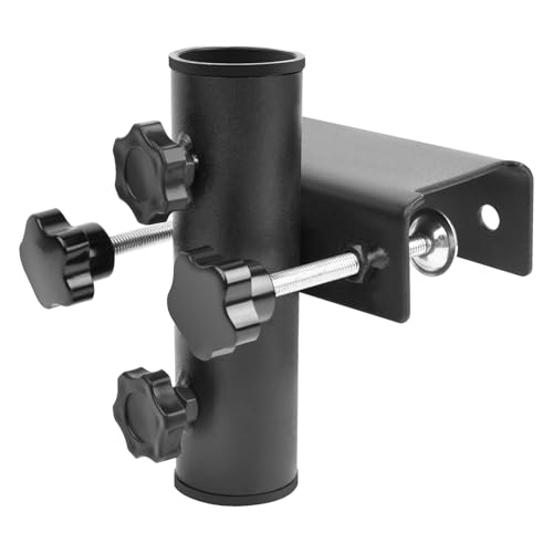 Aéttézoe Sonnenschirmhalter Balkongeländer, Sonnenschirm Halterung Balkon - Universell Klemmbar 2-6 cm, Einstellbar für Schirmrohr 2,5-3,8 cm (Terrassen, Garten, Pool, Deck)