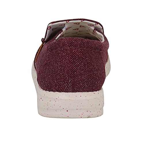 Hey Dude Women's Misty Burgundy Size 7 | Women’s Loafers | Women’s Slip On Shoes | Comfortable & Light-Weight #TOP5