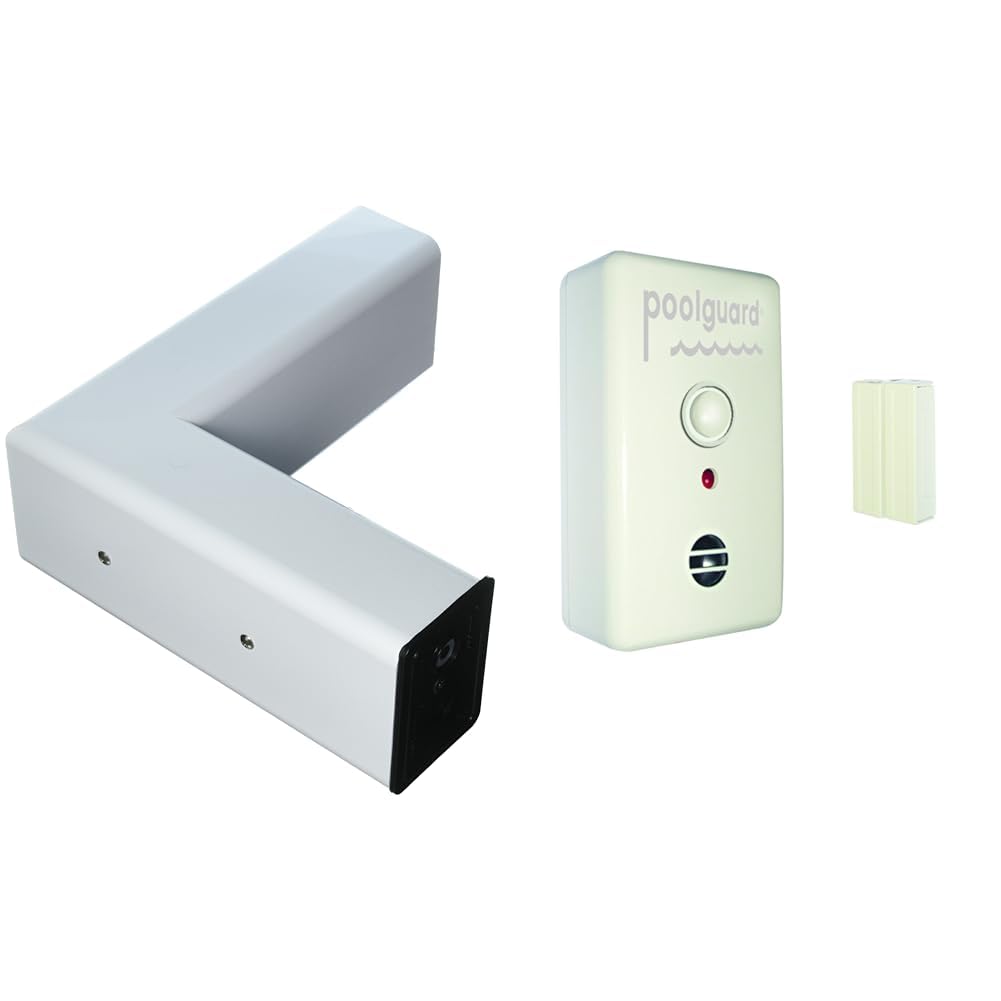 Poolguard PGRM-2 In-Ground Pool Alarm, White & DAPT-2 Water Hazard Pool Door Alarm, White