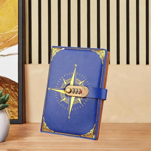 Journal avec verrou et carnet avec serrure à code - Carnet verrouillable bleu foncé