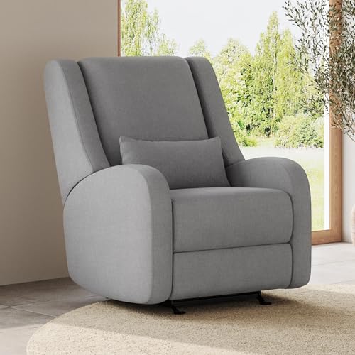 Image of Nurture& The Charleston Wingback - Power Reclining Glider for Nursery - Ergonomic Chair with Stain-Resistant Fabric & Built-in Charging Port - Modern Baby Room Essential