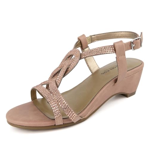 Image of LONDON FOG Womens Macey Demi-Wedge Dress Sandals