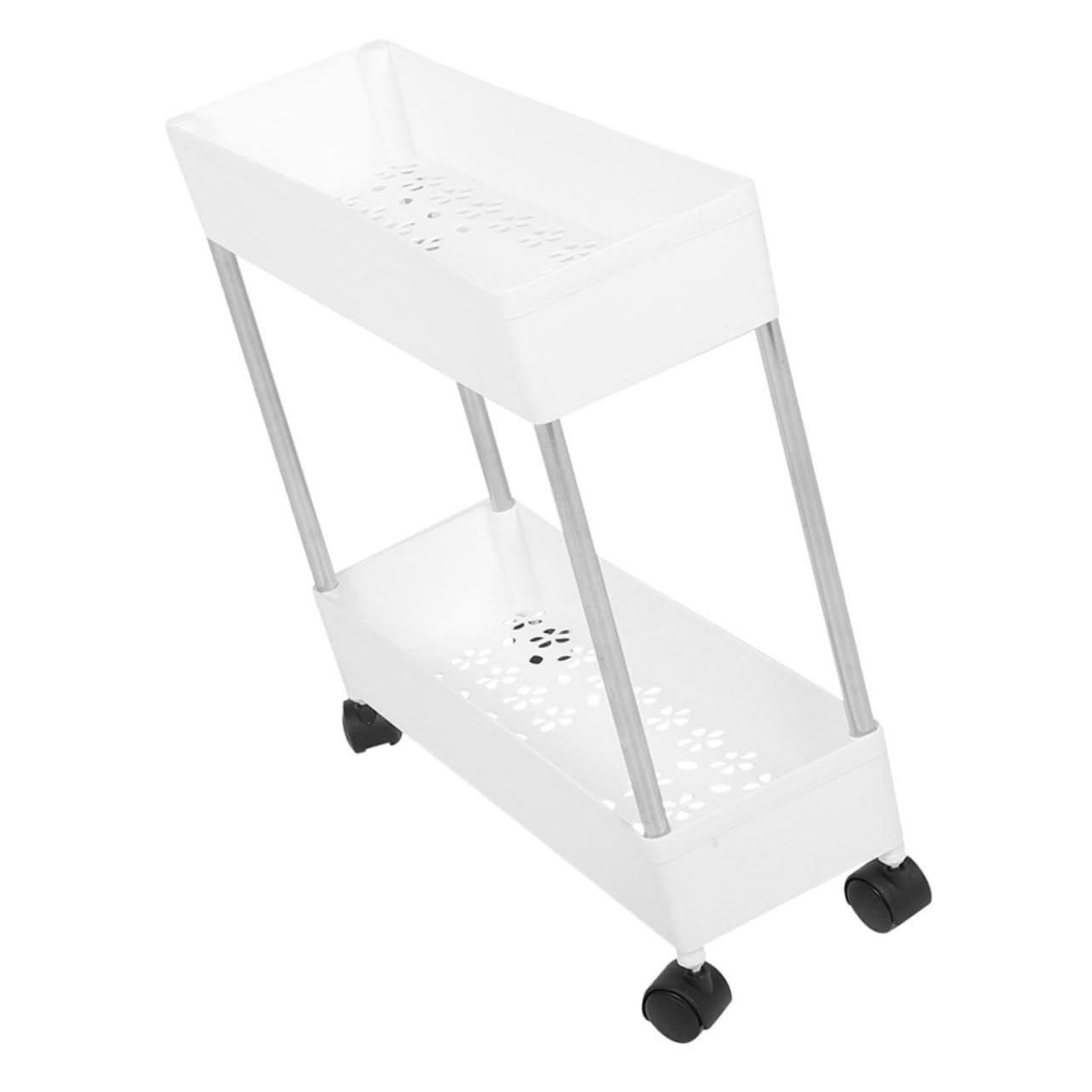 Carrello da Cucina a 3 Livelli Ruote, Struttura in Plastico e Ferro, Salvaspazio per Cucina e Bagno, Organizer Mobile Multiuso