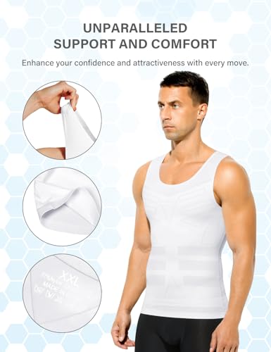 Arjen Kroos Men's Classic Solid Compression Tank Top Soft Ice Silk Body Shaper Slimming Undershirt4