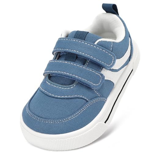 STQ KIDS Toddler Boy Shoes Wide Toe Box Shoes Lightweight Boy Sneakers Non-Slip Zero Drop Active Kids Walking Running Tennis Shoe Blue Toddler 7