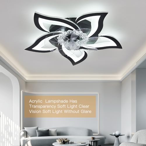 Ceiling-Fans-with-Lights-Remote-Control-Ceiling-Light-Fixture-3-Colors-Low-Profile-Ceiling-Fan-with-Light-Modern-Ceiling-Fan-Flush-Mount-Ceiling-Fan-with-Lights-for-Living-Room-Black
