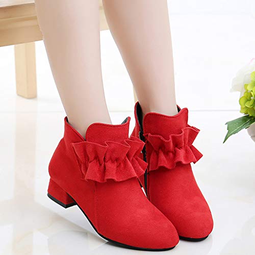 EnJoCho 4-12Y Children Girls Princess Shoes Little Kid Fashion Casual Short Boots Comfy Single Shoes Big Kid Warm Snow Boots2