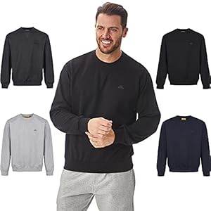 Iron Mountain Mens Reclaimed Yarn Eco Friendly Anti Pil Flexible Comfortable Crew Neck Sweatshirt Soft Fleece Top Jumper…