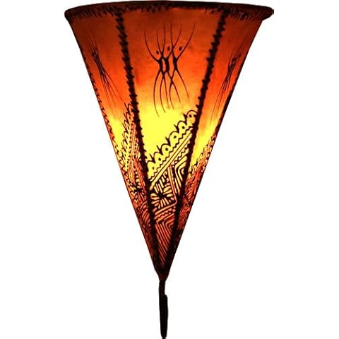 Plain Moroccan Henna Wall Lamp Shade - Orange Cover