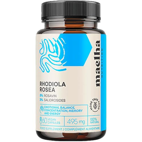 Rhodiola Rosea Pura| Extracto Titulado 5% en rosavinas 3% en salidrósidos| 60 capsulas| 100% Natural