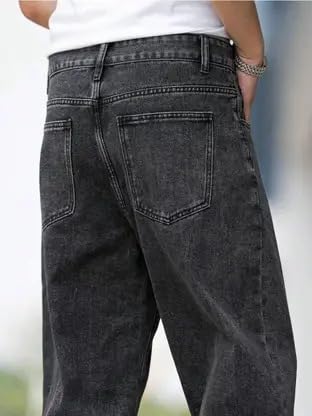 Image of Men's Loose Fit Baggy Jeans | Relaxed Wide Leg Denim Pants with Comfortable Waist & Streetwear Style | Casual Retro Fashion Jeans for Men