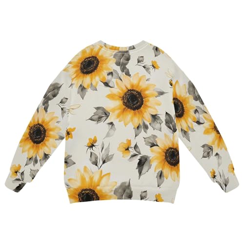 JUNZAN Aesthetic Sunflower Neutral Little Boys Pullover Hoodie Fleece Boys Sweat Shirt Sports 4T2