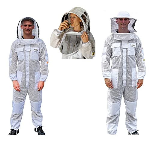 Oz Armour Beekeeping Suit Ventilated Super Cool Air Mesh with Fencing & Round Brim Hat (XX-Large)