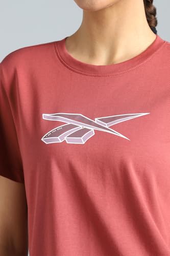 Image of Reebok Women's 100% Cotton Casual T-Shirt - Pure Cotton Soft Breathable Slim Fit Half Sleeve Tee for Men | Round Neck Tshirt for Men Cotton Tshirt
