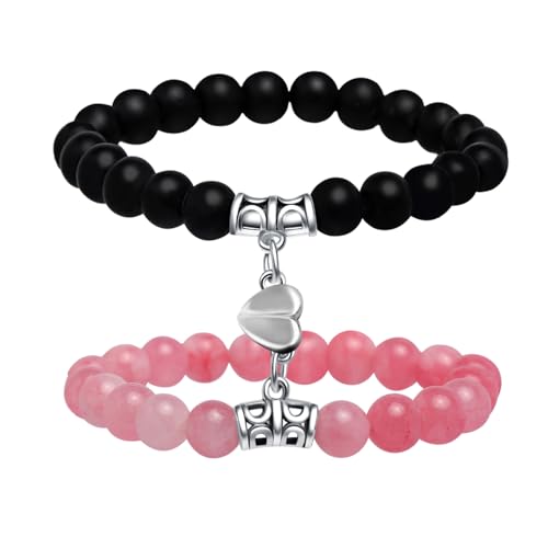 Dual-Sized Matching Heart Magnetic Bracelets for Couples, Best Friends & Family - Perfect Gifts for Parents and Daughter