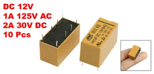 Be In Your Mind Lot de 10 relais de puissance PCB HK19F pour communication à distance, système de contrôle automatique, appareils électroniques, 8 broches, CC 5 V