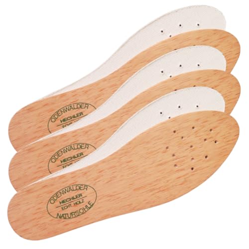 zederle 3 Paar Original Odenwälder Zedernholzsohlen (Herren 43), Einlegesohlen Herren & Damen, gegen Schweißfüße & Fußpilz, Einlegesohlen aus Zedernholz