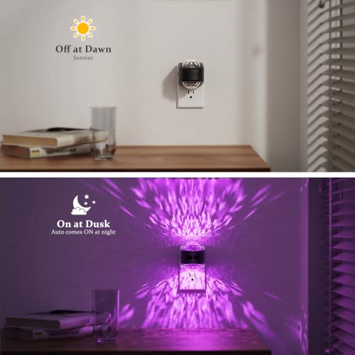 Image of JandCase Motion Sensor Night Light, Dusk to Dawn | Star Projector Night Light with 180 Rotatable Plug, 3000K and RGB Automatic Galaxy Nightlight Plug in for Bathroom Hallway
