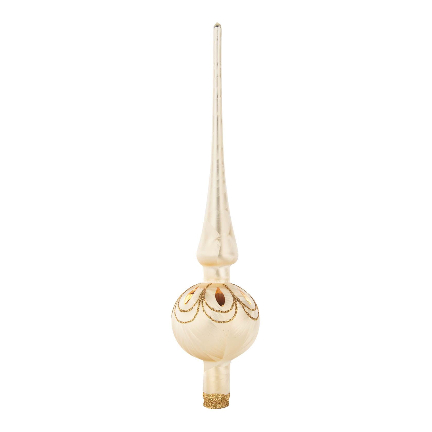 Punta de árbol de Navidad Thüringer de adorno elegante de 6x27x6 cm