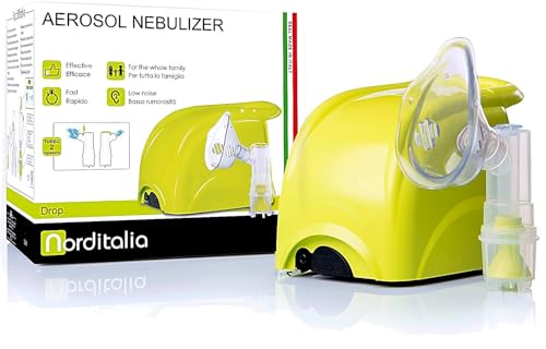 NORDITALIA, Drop, Aerosol Portatile, Accessori Completi Inclusi, Inalatore Aerosol Compatto, Macchinetta Aerosol, Nebulizzatore Silenzioso