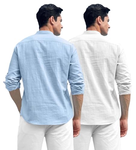 Image of Zombom Men's Kurta || Chinese Collar Long Sleeves || Straight Hip Length Kurtas || Short Kurta for Men || for Festival || Function || Occasion Wear Fancy Kurta for || Best Gifts for Men
