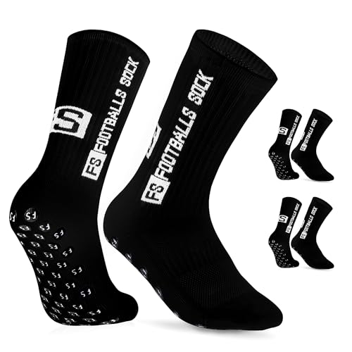 AVABEST Calcetines de fútbol para hombre, 2 pares, calcetines de fútbol para hombres, 35-39, 39-46, 46-50, calcetines de fútbol, antideslizantes, para baloncesto, correr, ciclismo, tenis, Negro ,