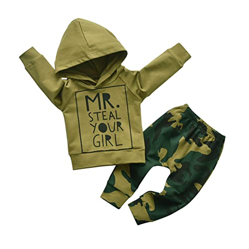 Image of Eghunooy Toddler Infant Baby Boy Clothes Long Sleeve Hoodie Sweatsuit Pants Outfits Sets