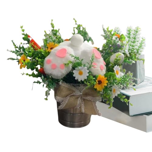 Œuf de Pâques en pot peluche mignonne comme decoration de table maison - 8