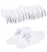 24 Pairs Disposable Spa Slippers Velvet Closed Toe Slippers for Hotel, Home, Guest Use, Fits up t...