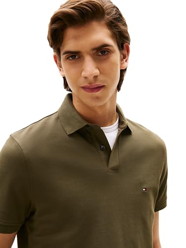 Image of Tommy Hilfiger Men's Short Sleeve Polo Shirts in Regular Fit With Stretch and Organic Pique Cotton