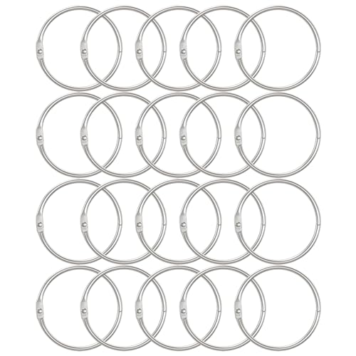 Jeu de 20 anneaux de 50 mm pour feuilles mobiles,Anneaux de Reliure Métalliques,Reliure Anneaux Feuilles Mobiles,Anneaux de Reliure,Peut être utilisé pour organiser des albums, des papiers, etc.