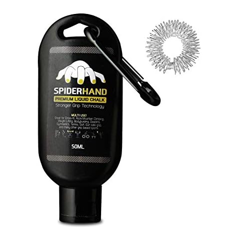 HEALTHY PLAN Liquid Chalk Grip -Professional Hand Grip, 1.7 oz Travel Clip & Rings Massage Cover