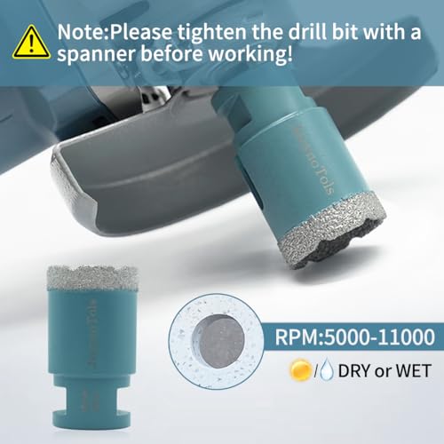 Dry Diamond Core Drill Bit - JeeynoTols 35mm Tile Drill Bit Porcelain Ceramic Tile Granite Marble Hole Saws with M14 thread - Image 4