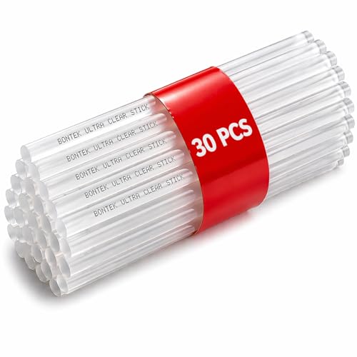 Image of Ultra Clear Hot Melt Glue Sticks | 11mm x 165mm | Pack of 30 pcs | Transparent All-Purpose Adhesive | Universal Compatible | by Mario