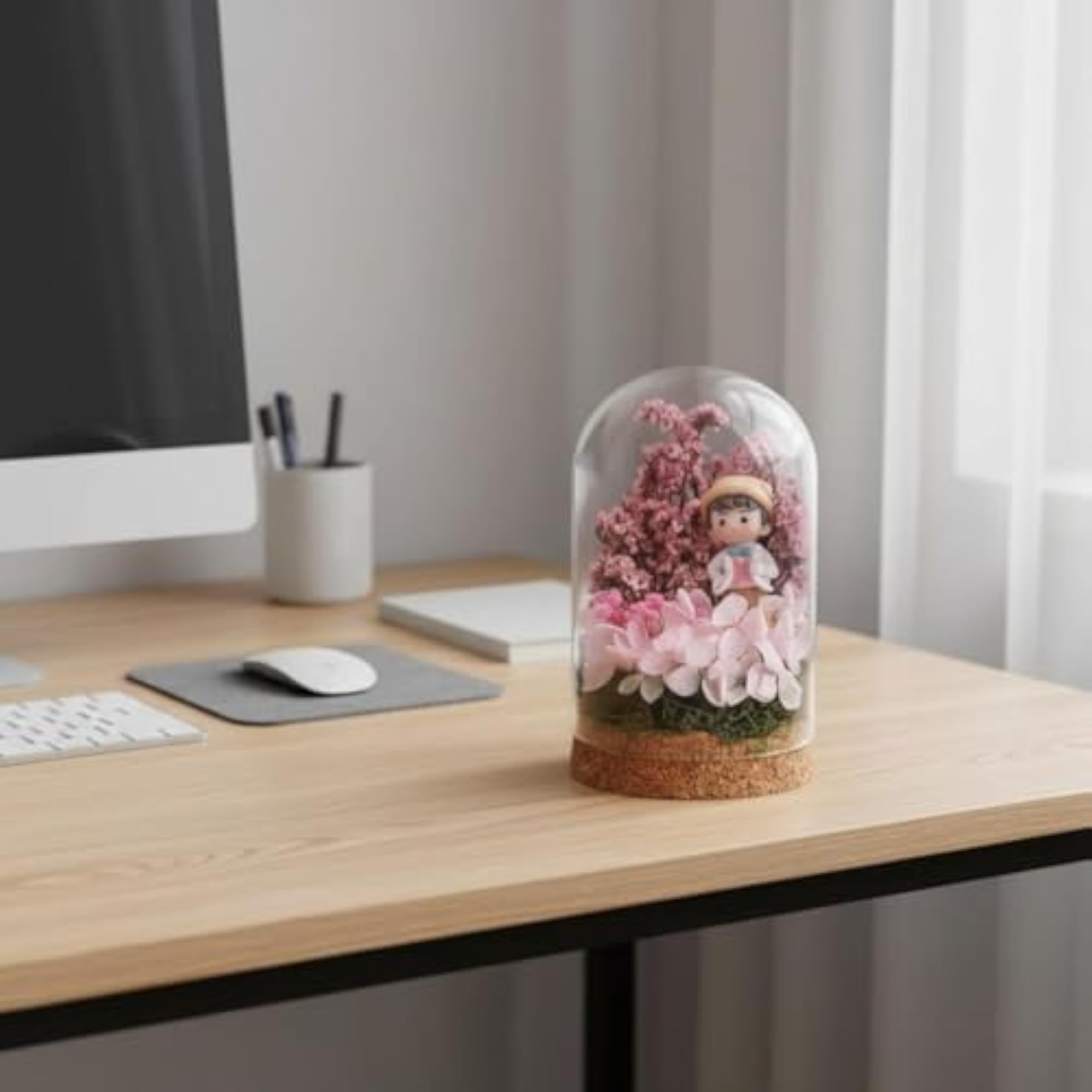 Handmade Gift Preserved Flower Glass Dome Decoration