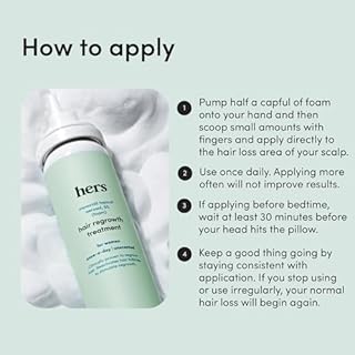 hers Hair Regrowth Treatment - Topical Minoxidil 5% Foam for Women - Extra Strength - Supports Thicker, Fuller Hair - Non-Greasy - Unscented, 2 Pack