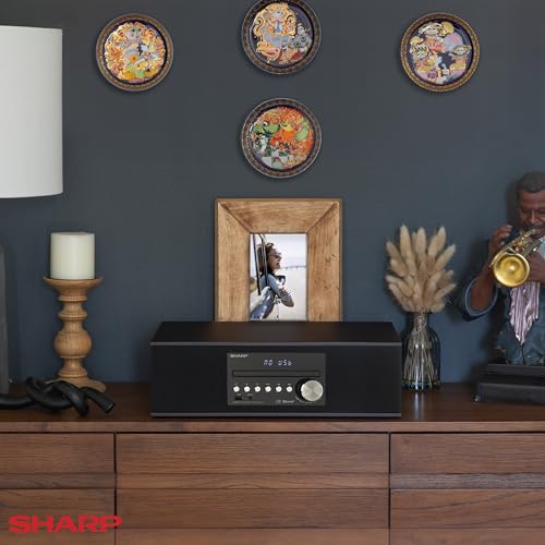 Sharp CD-BH10 Vintage Style Retro Look Micro Component Wireless Bluetooth Audio Streaming & Cd Player Wood Speaker System thumb #8